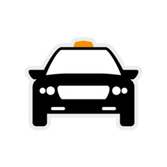 Obraz premium Public service concept represented by taxi car icon. Isolated and flat illustration 