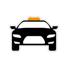 Public service concept represented by taxi car icon. Isolated and flat illustration 