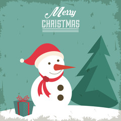 Snowman icon. Merry Christmas design. Vector graphic