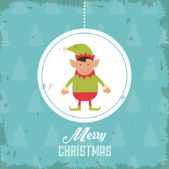 Elf icon. Merry Christmas design. Vector graphic