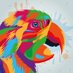 Parrot bird icon. Animal and art design. Vector graphic