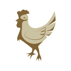 Animal farm concept represented by chicken icon. Isolated and flat illustration 