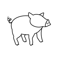 Animal farm concept represented by pig icon. Isolated and flat illustration 