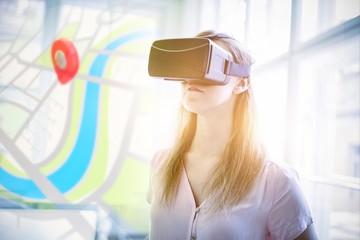 Composite image of digitally generated image of map 