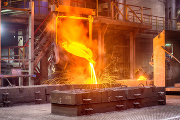 Worker on ferroalloy factory 

