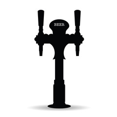 beer tap drink in black color art illustration - obrazy, fototapety, plakaty