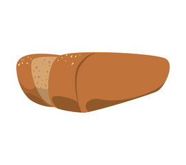 Bakery concept represented by bread icon. Isolated and flat illustration 