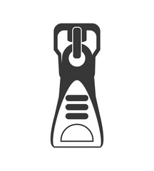 Cloth and tailor concept represented by Zip silhouette icon. Isolated and flat illustration 