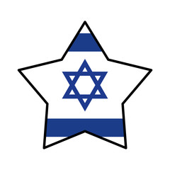 Israel culture concept represented by Flag with star icon. Isolated and flat illustration 