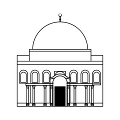 Israel culture concept represented by temple icon. Isolated and flat illustration 