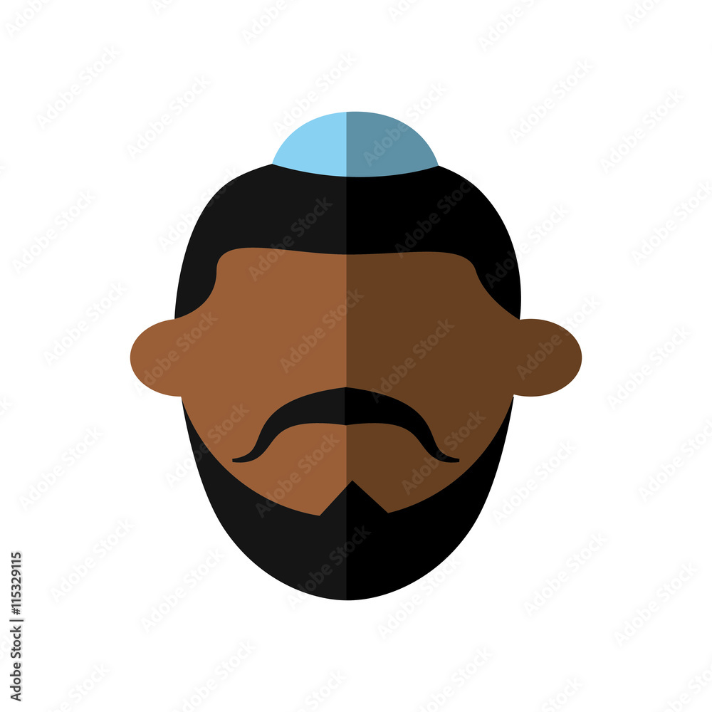 Wall mural Israel culture concept represented by man cartoon icon. Isolated and flat illustration 