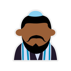 Israel culture concept represented by man cartoon icon. Isolated and flat illustration 