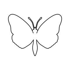 Fototapeta premium Insect concept represented by Butterfly silhouette icon. Isolated and flat illustration 