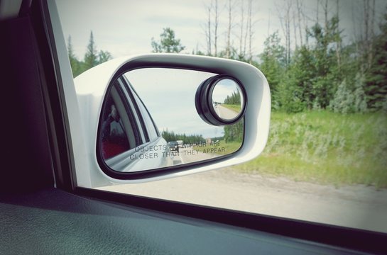 Side Rear View Mirror On A Car Retro Style