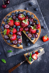 cheesecake with fresh summer berries