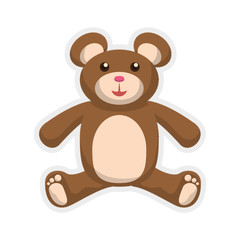 Animal concept represented by cartoon bear icon. Isolated and flat illustration 