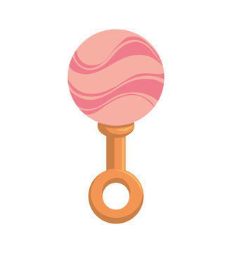 Baby Concept Represented By Maraca Icon. Isolated And Flat Illustration 