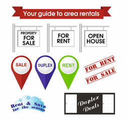 Obraz premium Real estate and property icons