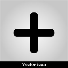 Obraz premium Vector cross icon on grey background, illustration