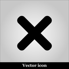 Fototapeta premium cross sign on grey background, vector illustration