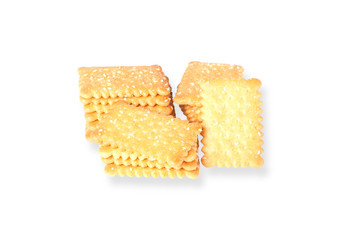 Stacked butter biscuits with sesame isolated