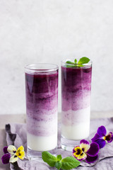 delicious ombre blueberry smoothie