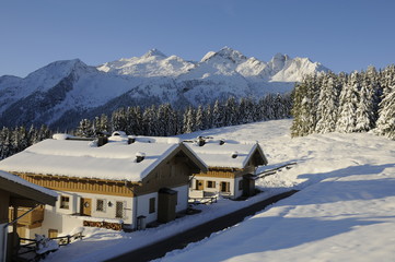 Winter in Hochkrimml, Österreich