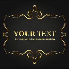 frame vintage design gold