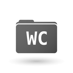 Isolated folder icon with    the text WC