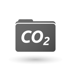 Isolated folder icon with    the text CO2