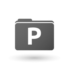 Isolated folder icon with    the letter P