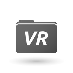 Isolated folder icon with    the virtual reality acronym VR