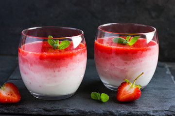 delicious ombre strawberry smoothie