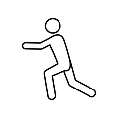 Sport concept represented by pictogram move icon. Isolated and flat illustration 