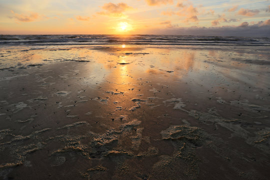 sunset at the Dutch North Sea coast