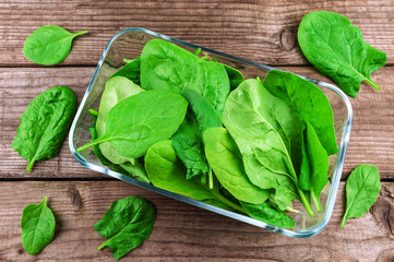 ripe and fresh spinach