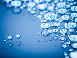 water drops of on surface treat water-repellent in macro lens shot