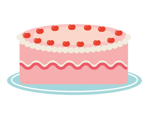 delicious cake isolated icon design