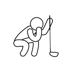 Sport concept represented by Golf club and pictogram icon. Isolated and flat illustration 