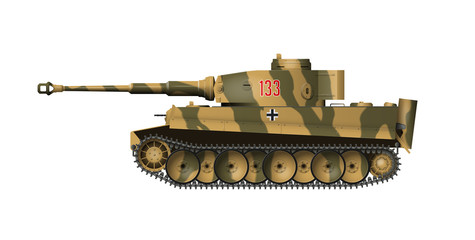 World war II tank isolated on white background