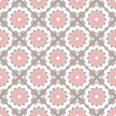 Seamless hand drawn mandala pattern for printing on fabric or paper. Vintage decorative elements in oriental style. Islam, arabic, indian, turkish,ottoman motifs.  Vector illustration.