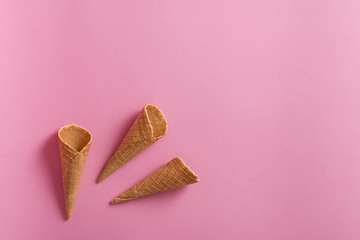ice cream cone on the pink floor