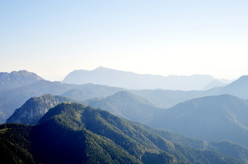 Fototapeta premium Summer morning in the mountains 