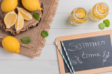 Glass of homemade lemonade