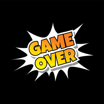 Game Over - Comic Speech Bubble Cartoon Game Assets