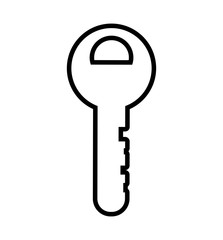 Security and protection concept represented by key icon. Isolated and flat illustration 