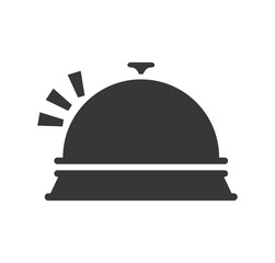 Object of Hotel concept represented by bell icon. Isolated and flat illustration 