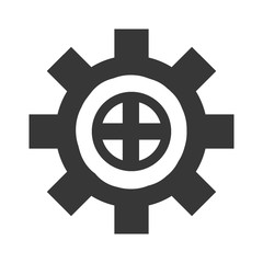 wheel cog industry, industrial icon gear , isolated vector illustration
