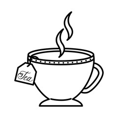 tea cup with bag isolated icon design