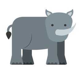 cute rhino  isolated icon design